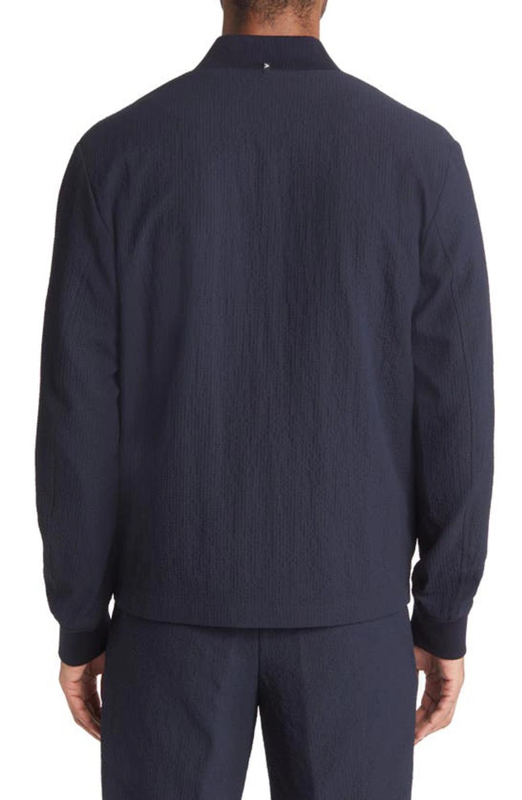 HUGO BOSS Performance Jersey Slim Fit Bomber Jacket In Blue Product Image