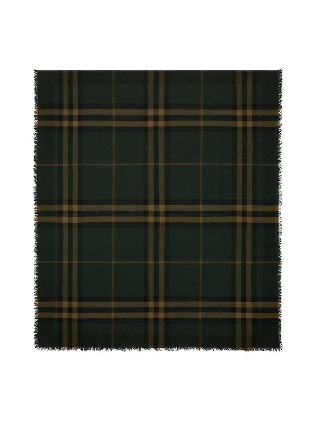 Womens Giant Check Wool Scarf Product Image