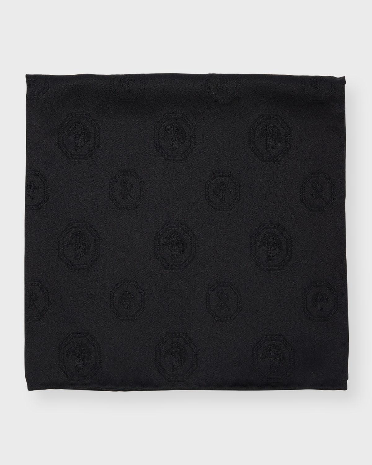 Mens Eagle Monogram Silk Pocket Square Product Image