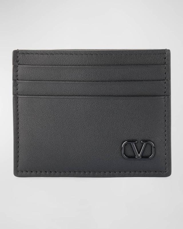 Men's Mini VLogo Leather Card Holder Product Image