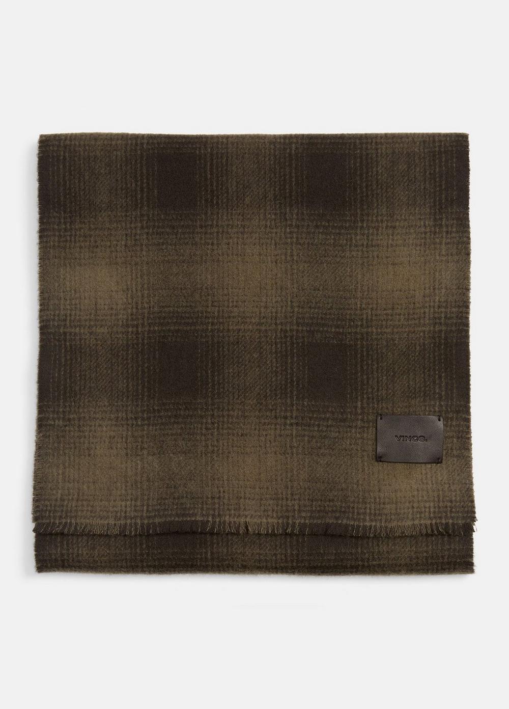 Shadow Plaid Double-Face Wool and Cashmere Scarf Product Image