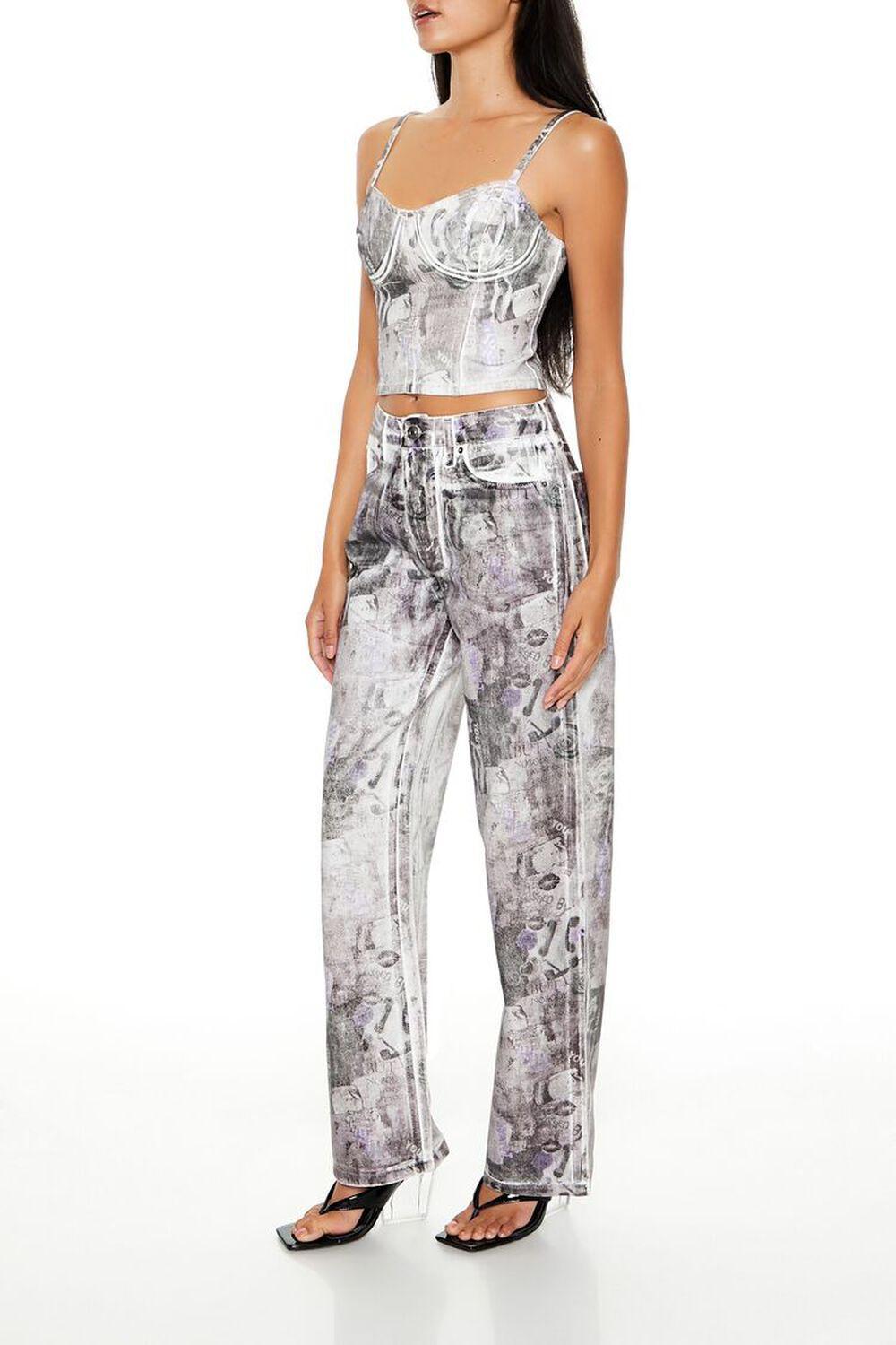 Abstract Print Straight Jeans | Forever 21 Product Image