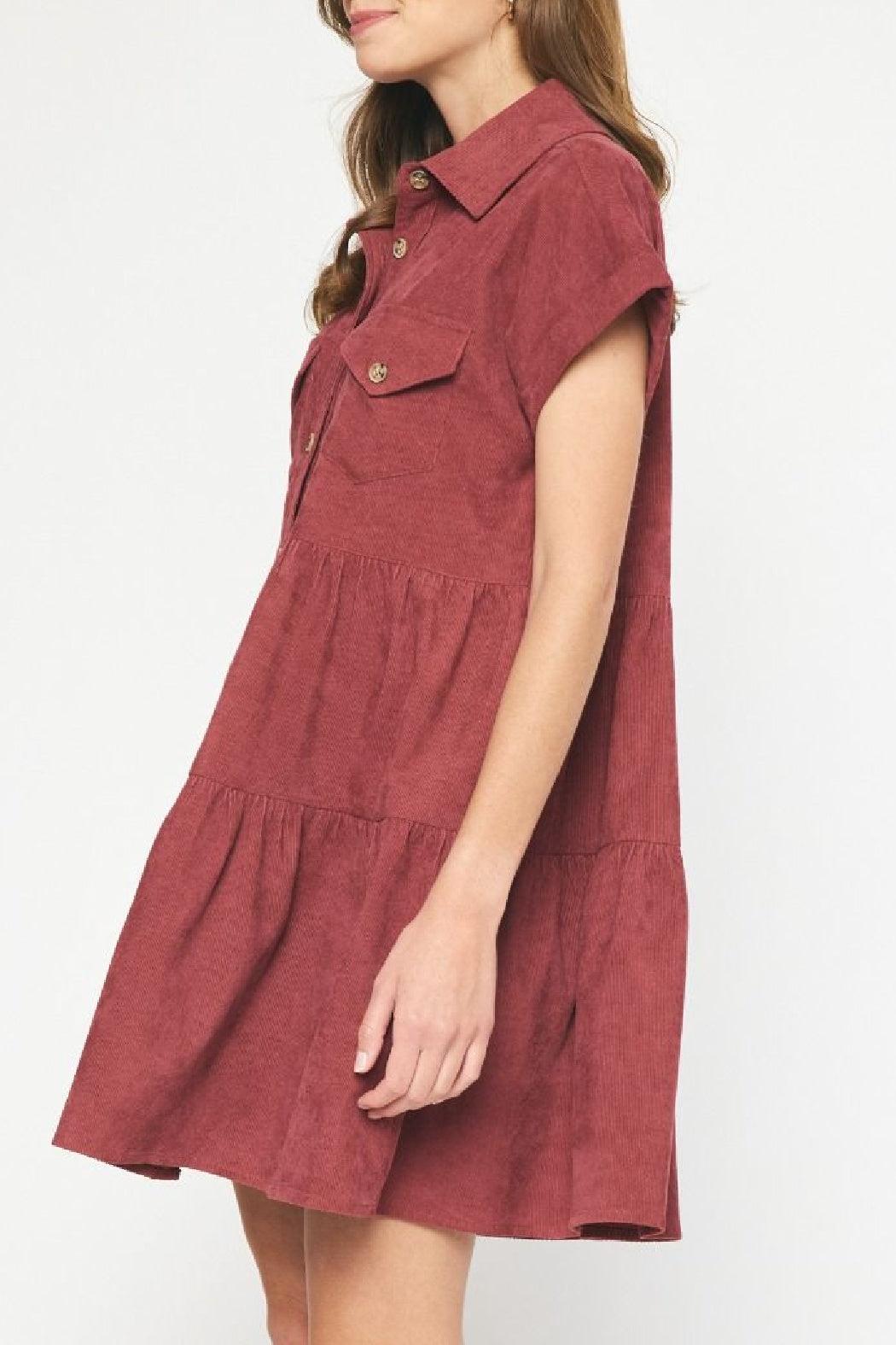 Tiered Corduroy Dress Product Image