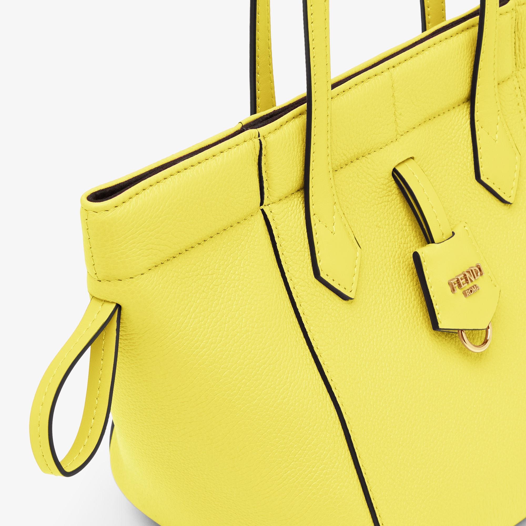 Fendi Origami MiniAcid yellow leather bag that can be transformed Product Image