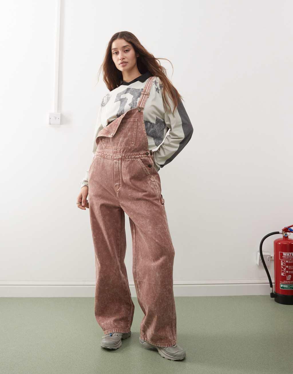 Deus Ex Machina denim overalls in dirty wash Product Image