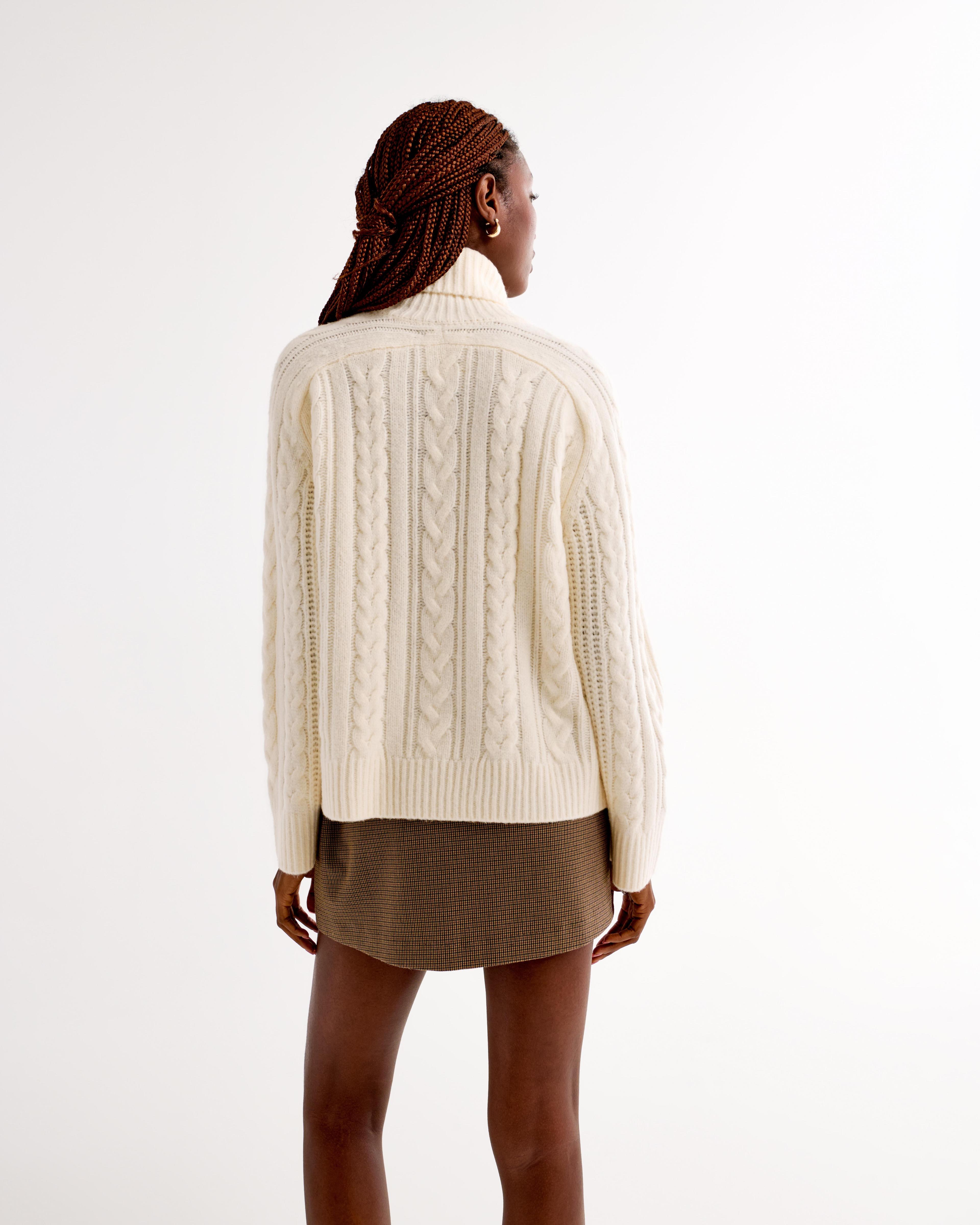 Cable Knit Turtleneck Sweater Product Image