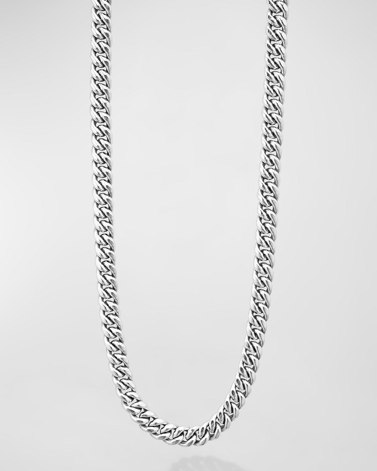 Mens Sterling Silver Anthem Curb Chain Necklace, 8mm, 20in Product Image