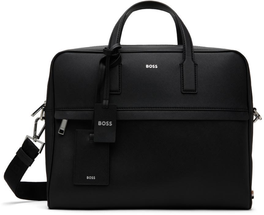 Black Saffiano Leather Briefcase In 001-black Product Image