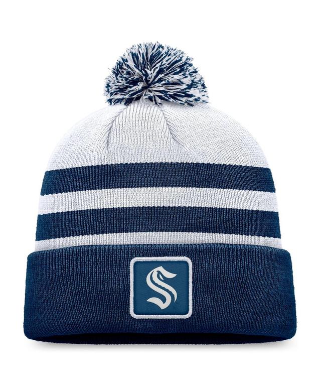 Mens Fanatics Gray Seattle Kraken Cuffed Knit Hat with Pom Product Image