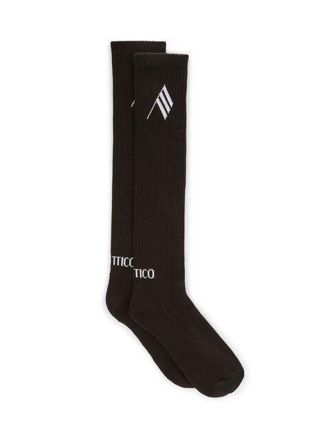 Black and white long length socks Product Image