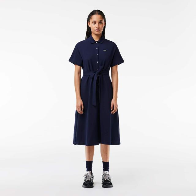 Relaxed Fit Belted Piqué Dress Product Image