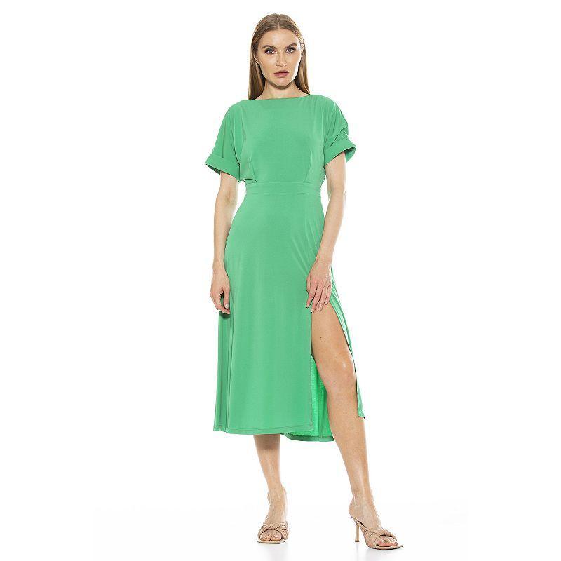 Womens ALEXIA ADMOR Lana Draped Bodice Midi Dress Product Image