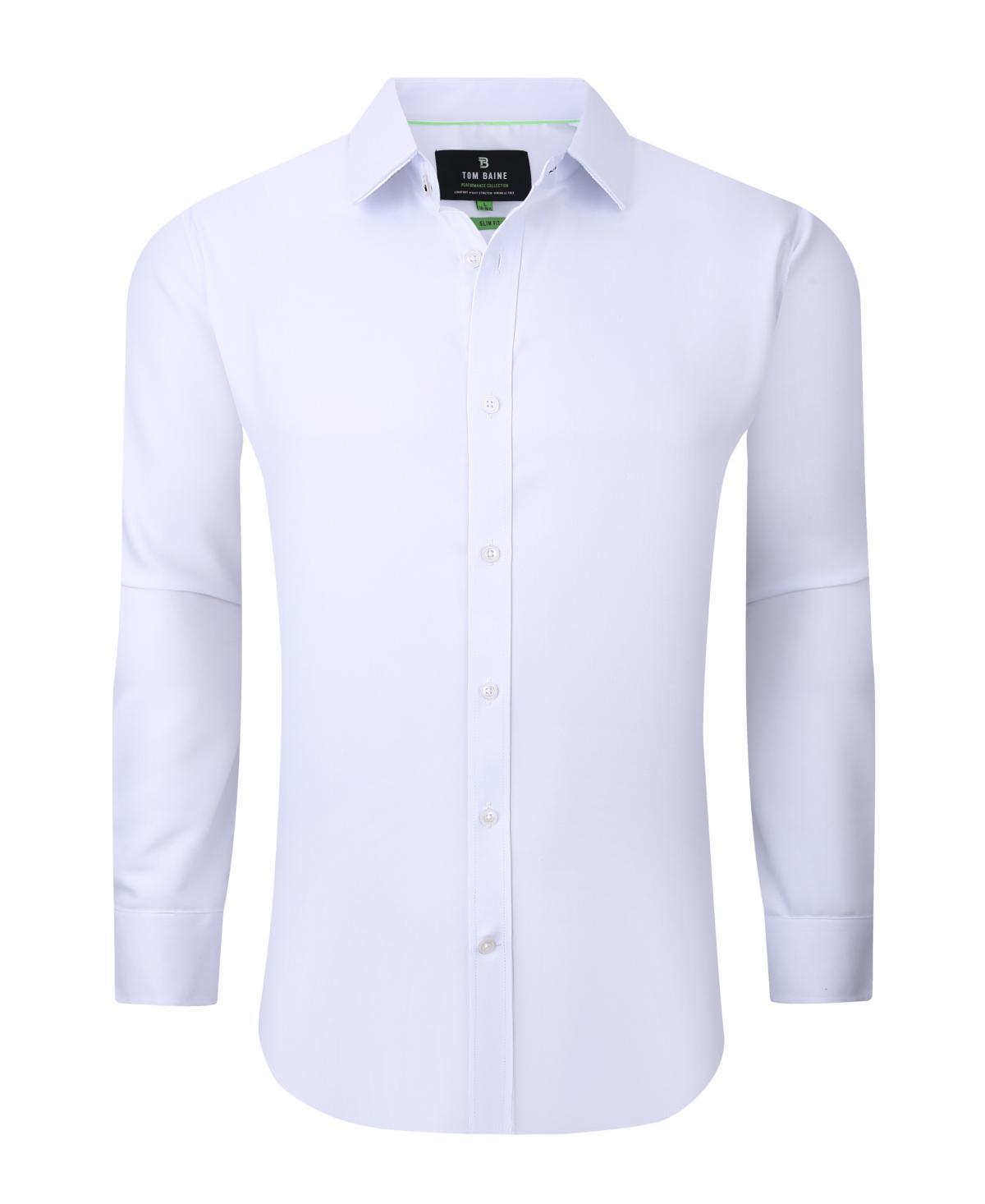 Tom Baine Mens Performance Solid Long Sleeve Button Down Dress Shirt Product Image