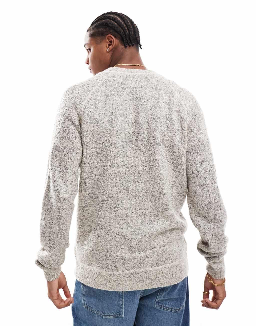 ONLY & SONS textured crew neck knit in beige Product Image