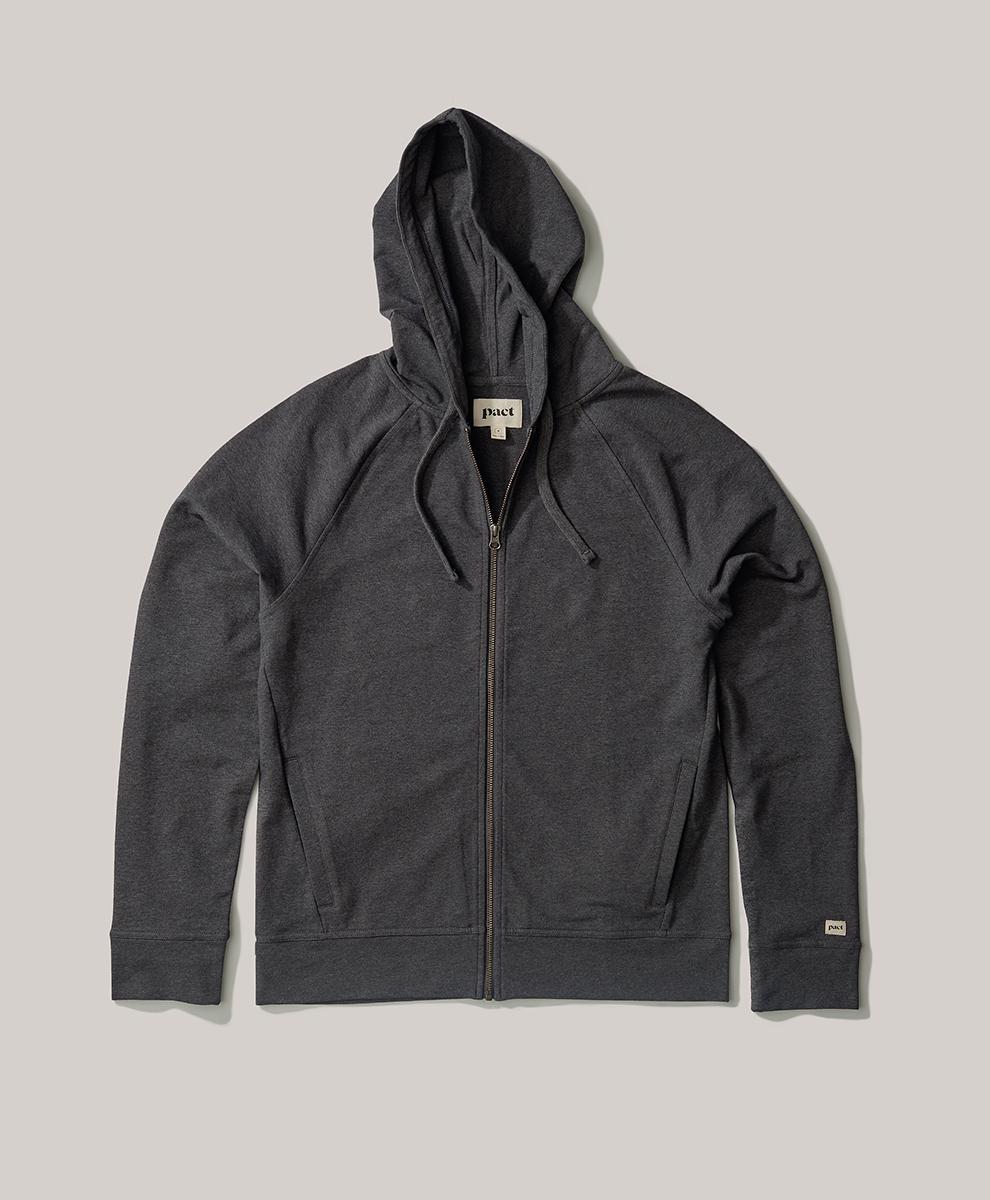 Mens Charcoal Heather Stretch French Terry Zip Hoodie S Product Image