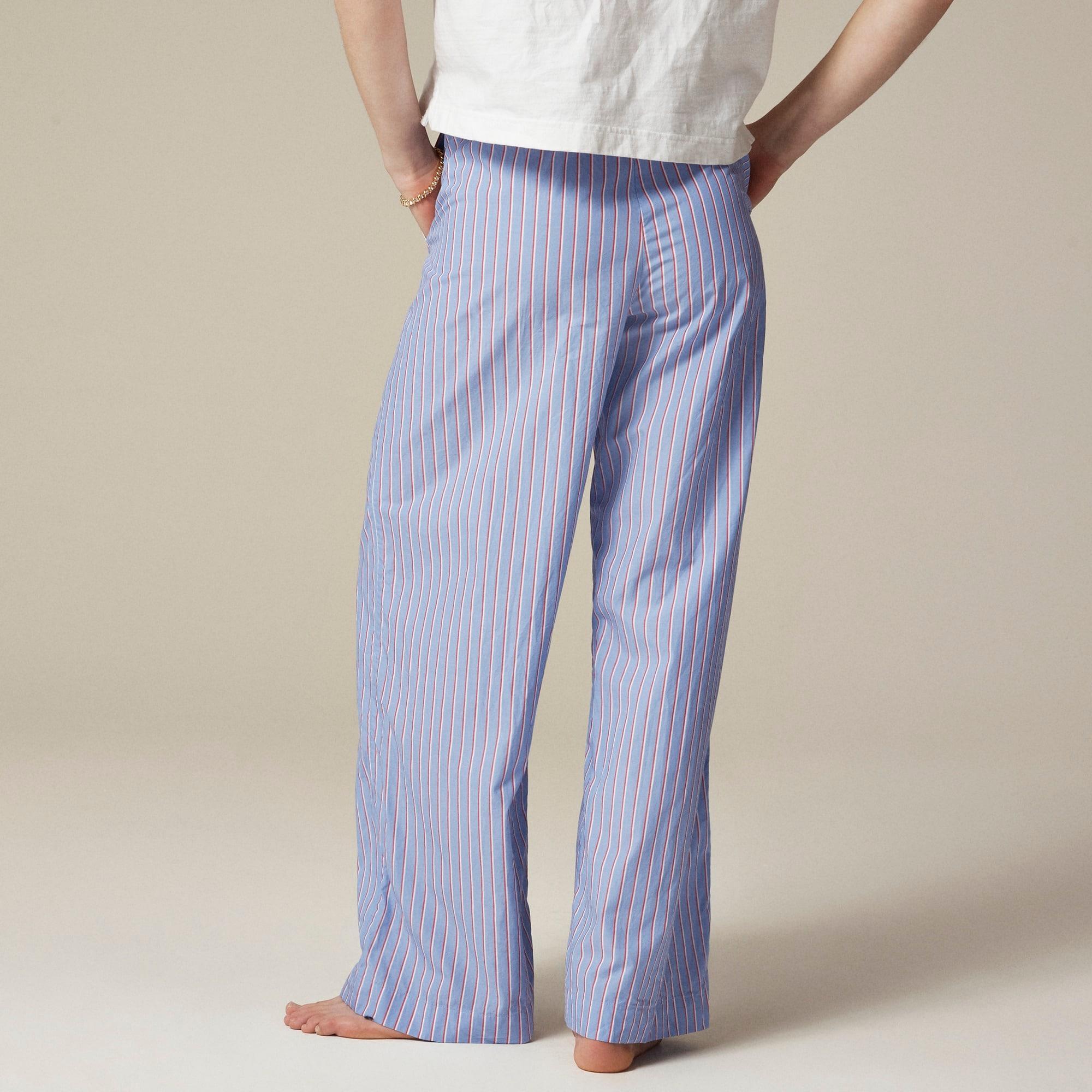 Cotton poplin pajama pant in stripe Product Image