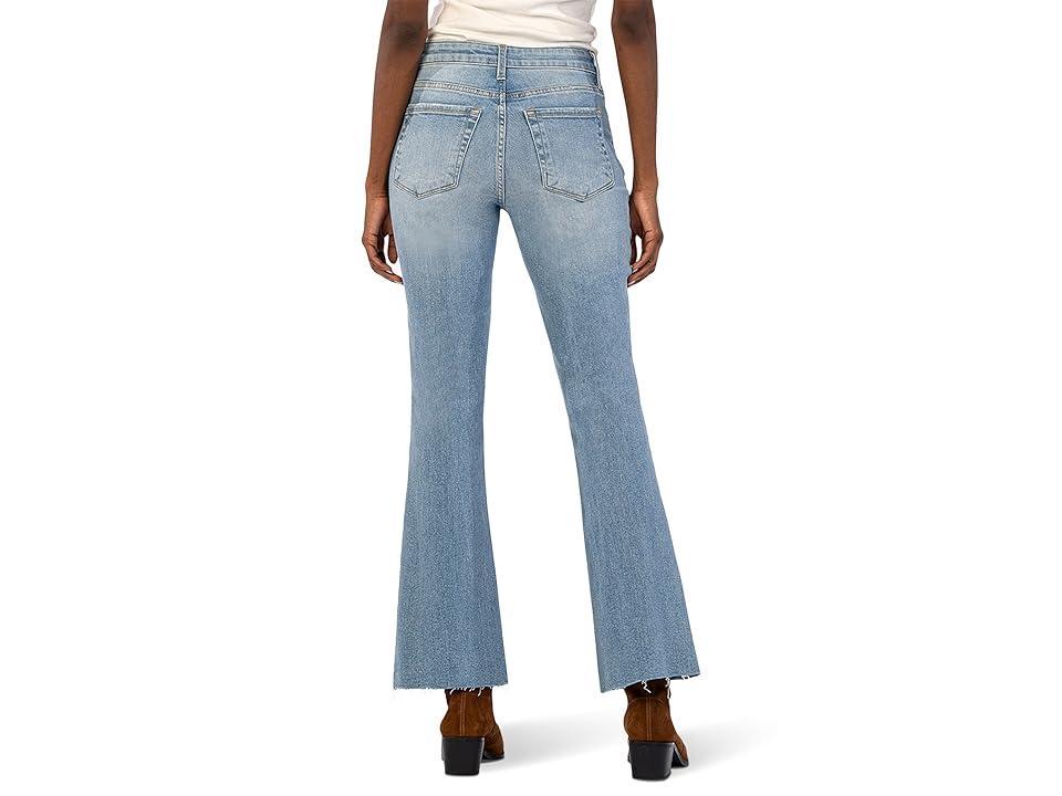 KUT from the Kloth Stella High-Rise Fab Ab Flare W/ Raw Hem In Priorities (Priorities) Women's Jeans Product Image