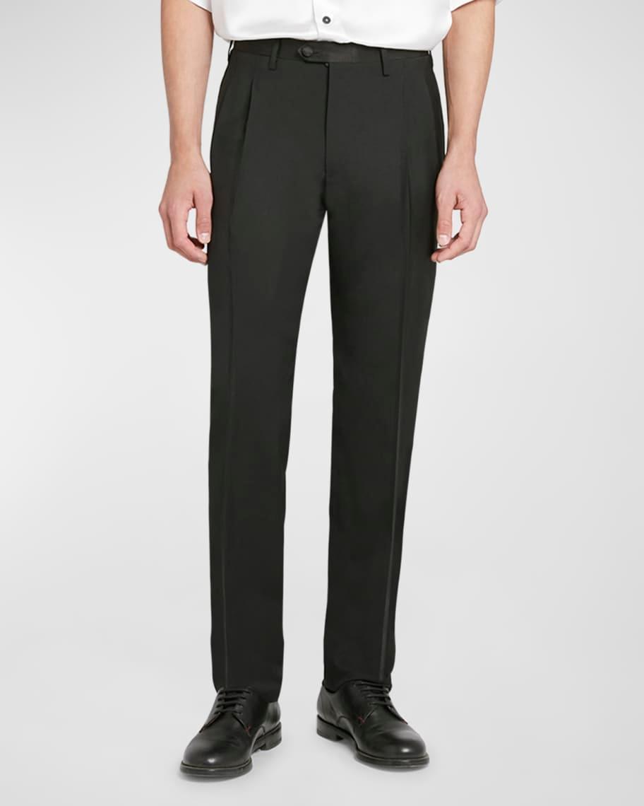 Men's Wool Pleated-Front Trousers Product Image