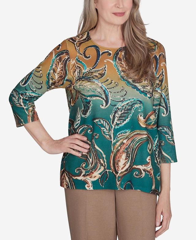 Petite Alfred Dunner Paisley Ombre Top, Womens Product Image