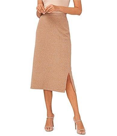 Vince Camuto Jersey Knit Side Slit Midi Pencil Skirt Product Image