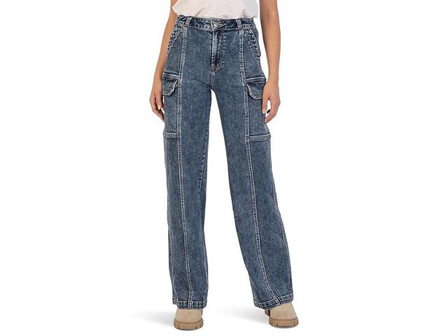 KUT from the Kloth Jodi High-Rise Wide Leg-Utility Cargo Pockets in Wanted (Wanted) Women's Jeans Product Image