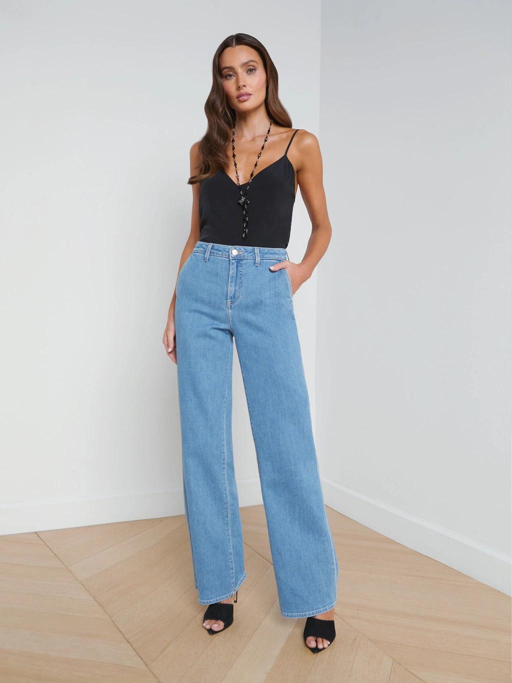 L AGENCE Weston Wide-leg Jean In Blue Product Image