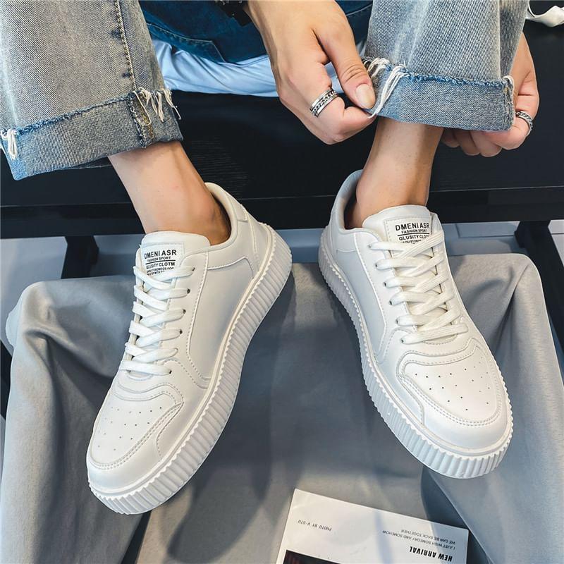 Lace-Up Platform Sneakers Product Image