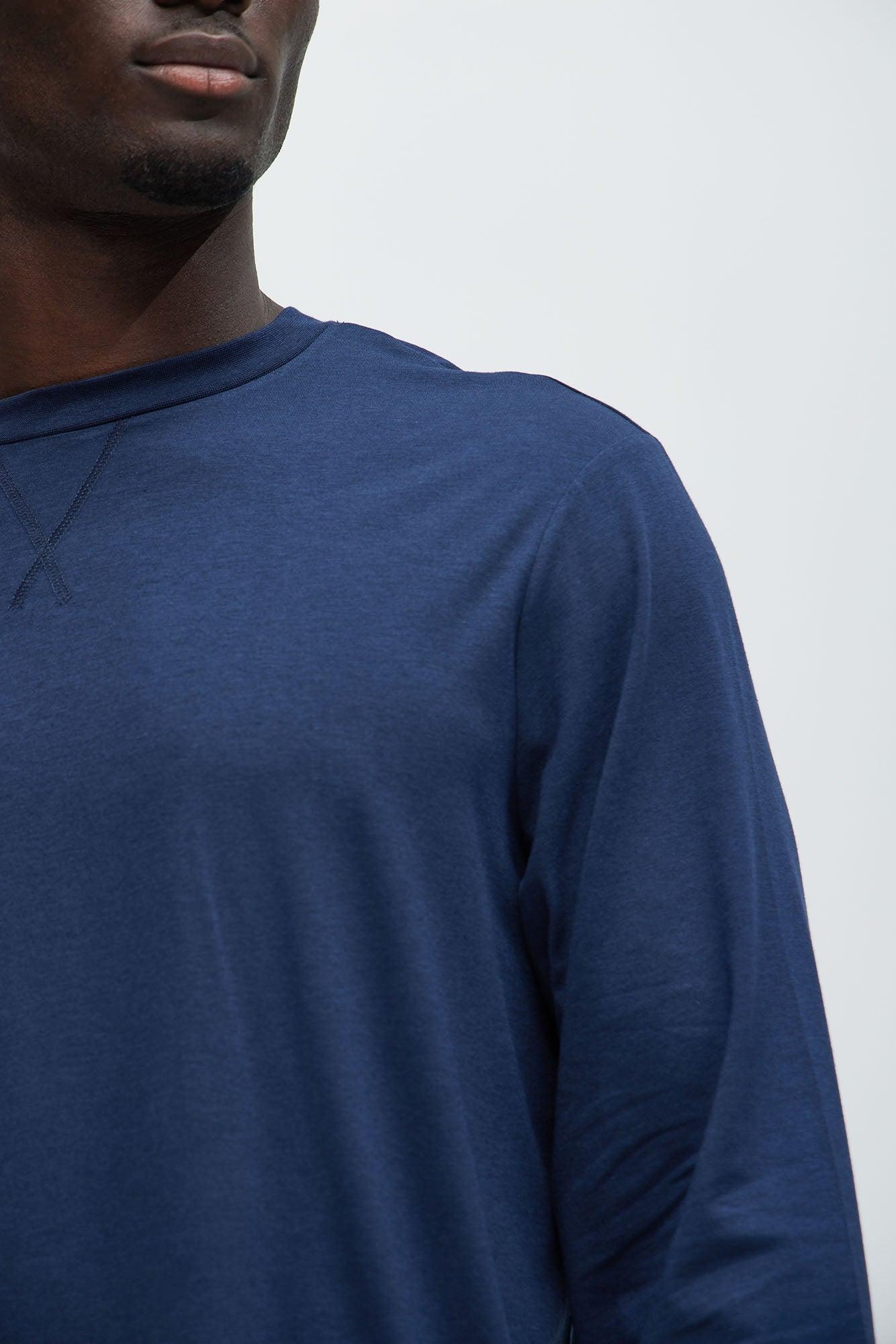 Essential Modal Lounge Long Sleeve Tee - Navy Product Image