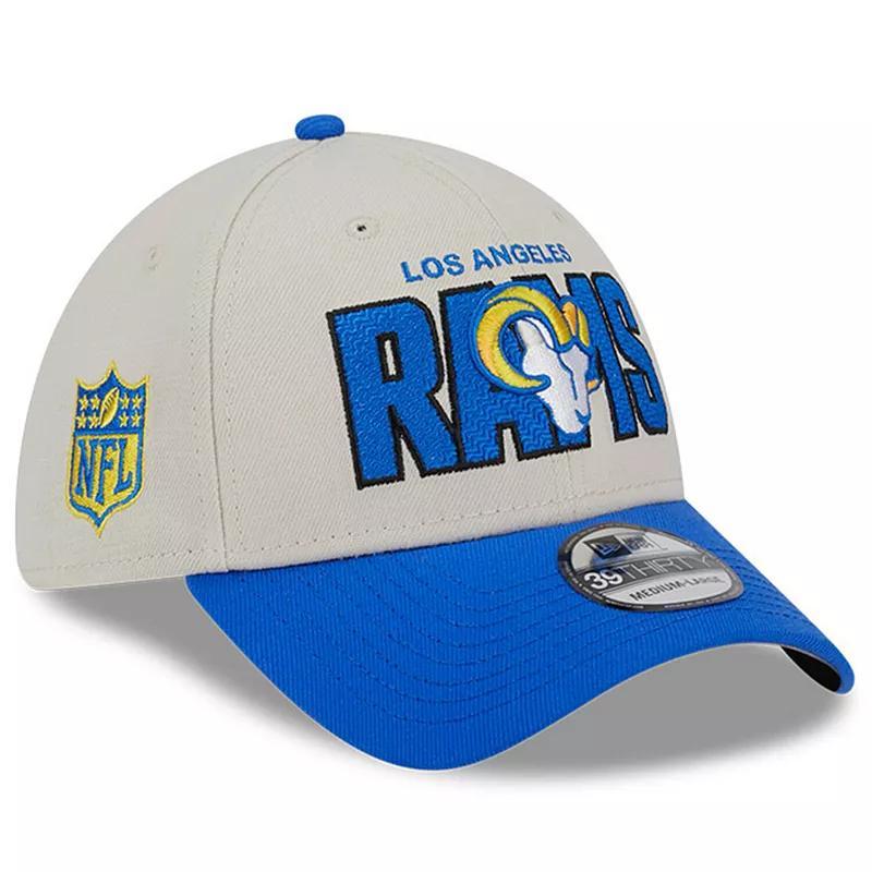 Mens New Era Stone/Royal Los Angeles Rams 2023 NFL Draft 39THIRTY Flex Hat Product Image