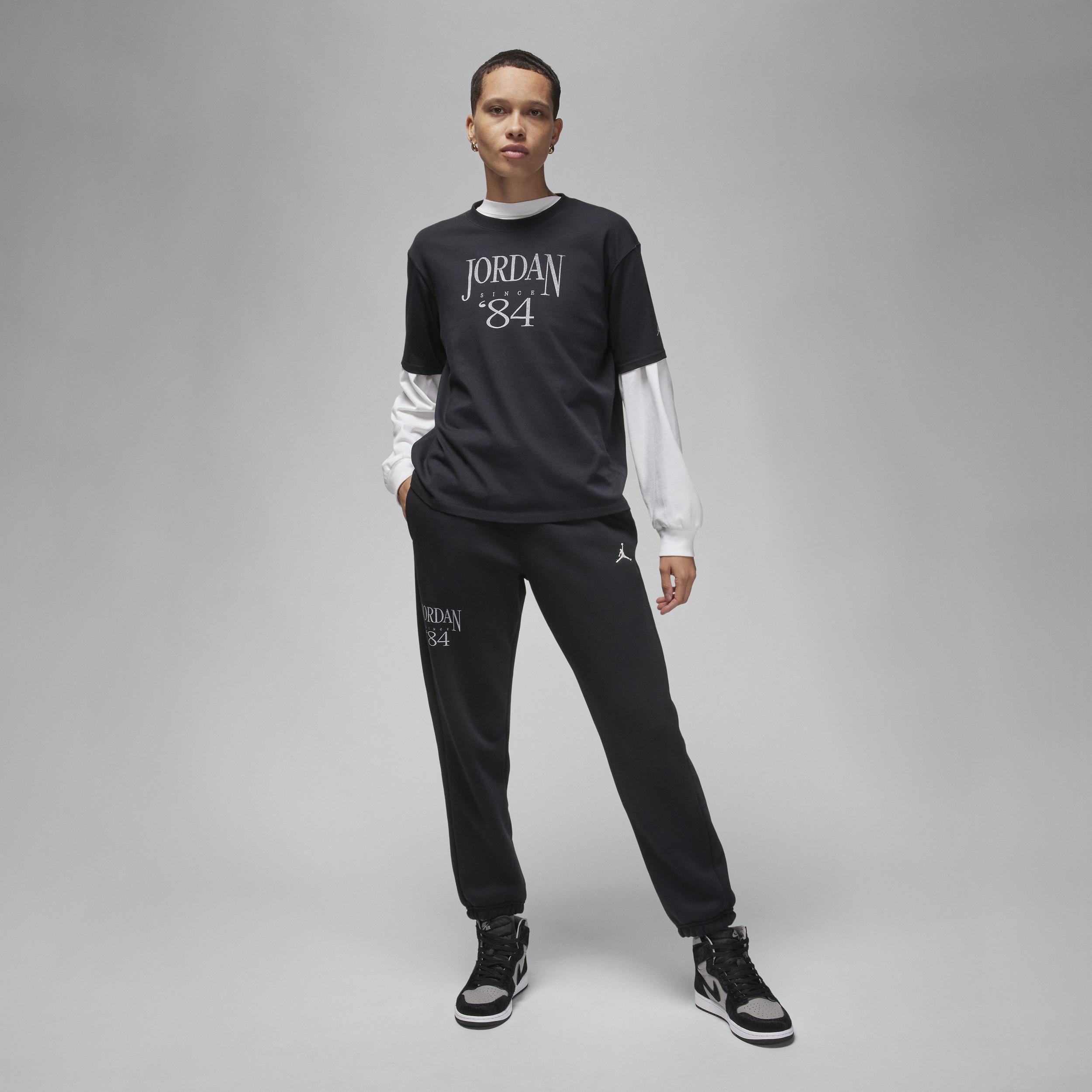 Jordan Womens Brooklyn Fleece Pants - Black/Sail Product Image