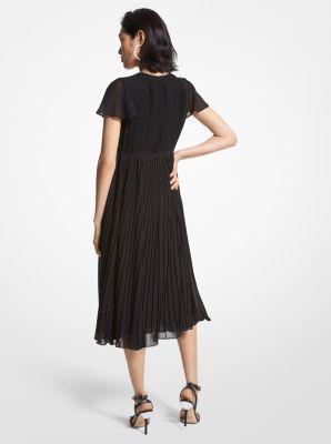 Pleated Georgette Midi Dress Product Image