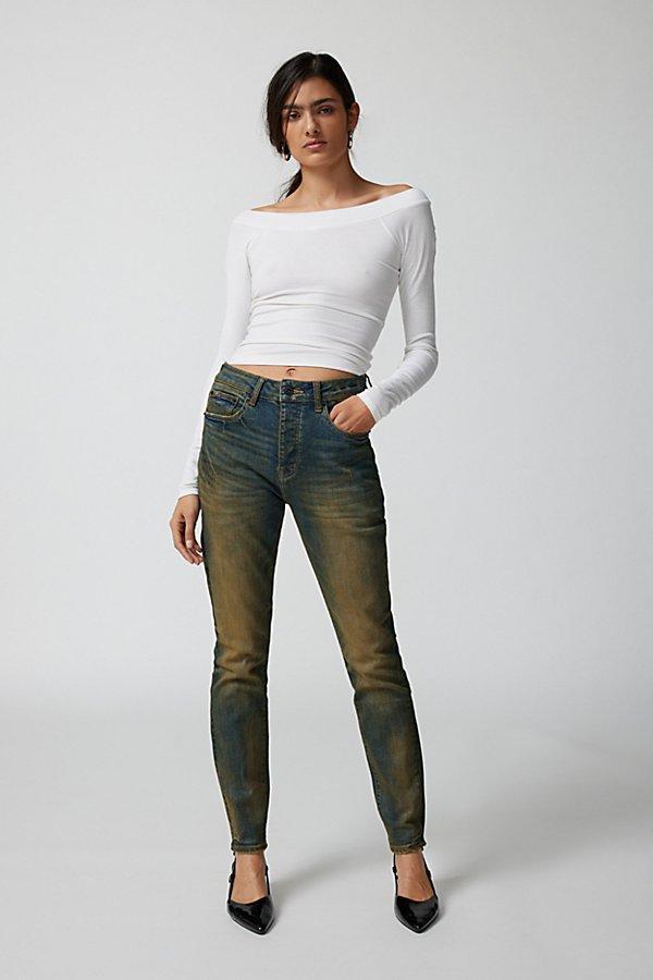 Neon Denim Cherry Skinny Jean - Dusty Dirty Wash Womens at Urban Outfitters Product Image