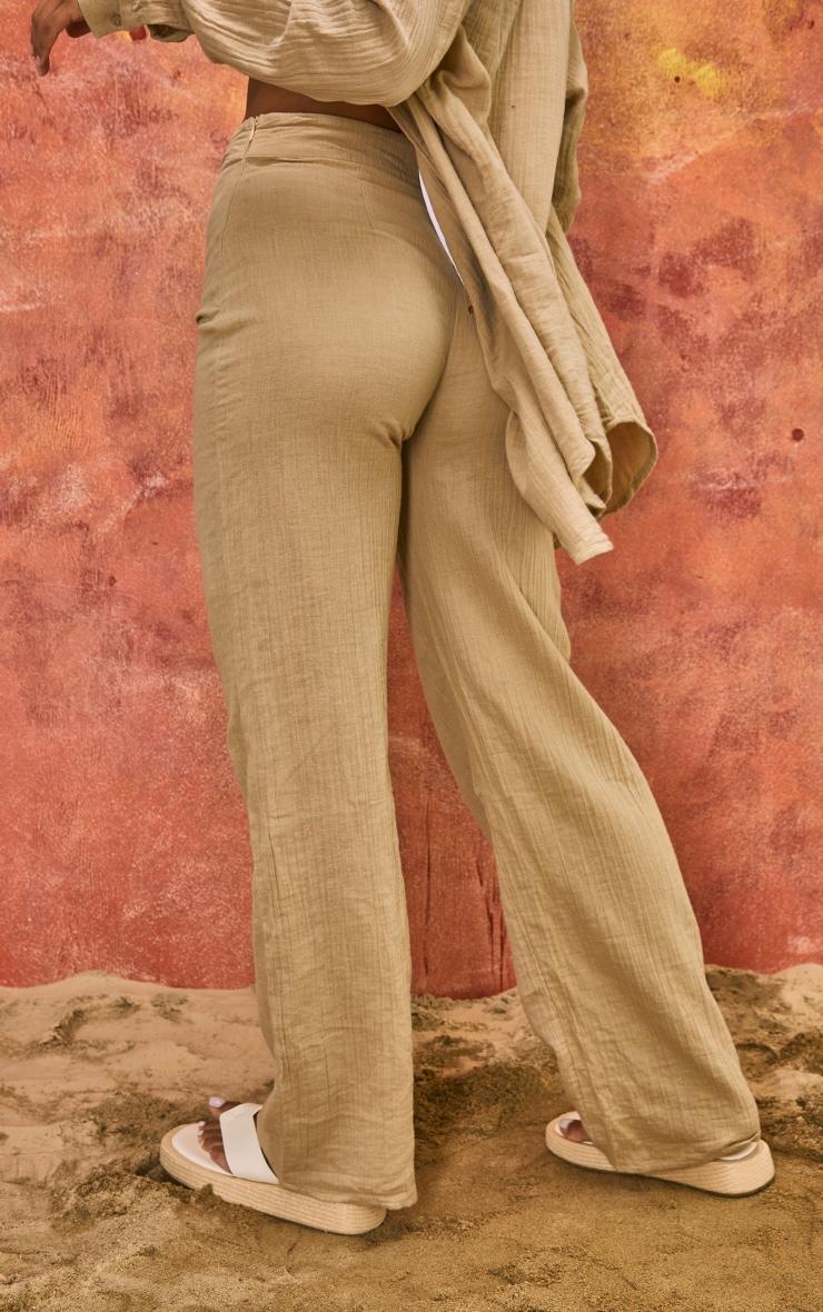 Stone Soft Crinkle Straight Leg Beach Pants Product Image