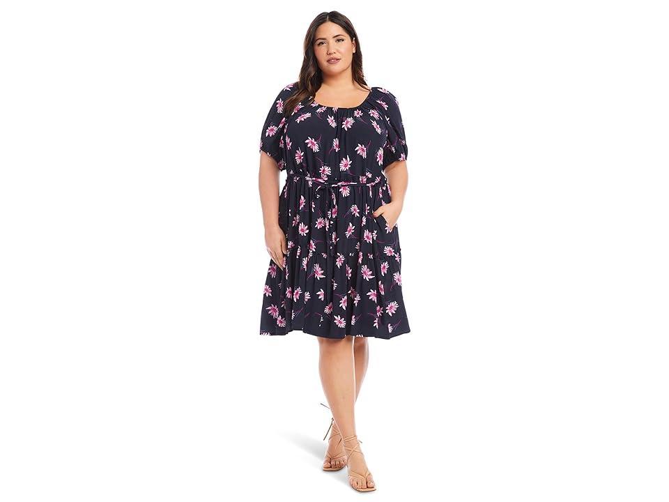 Karen Kane Plus Size Tiered Short Dress (Daisy) Women's Dress Product Image