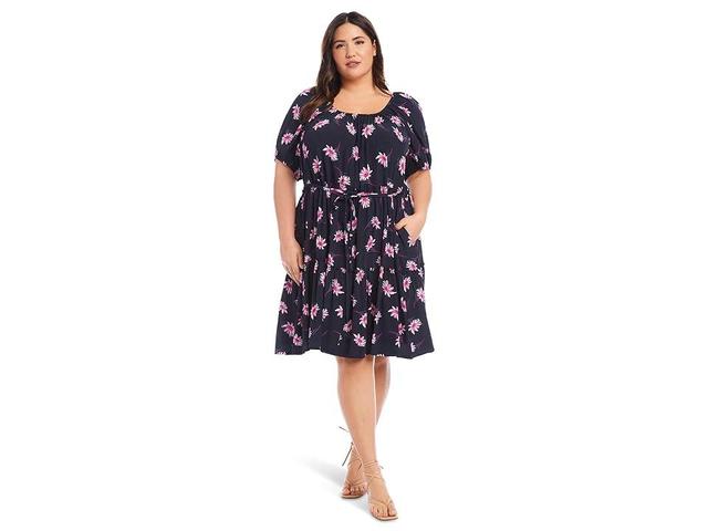 Karen Kane Plus Size Tiered Short Dress (Daisy) Women's Dress Product Image