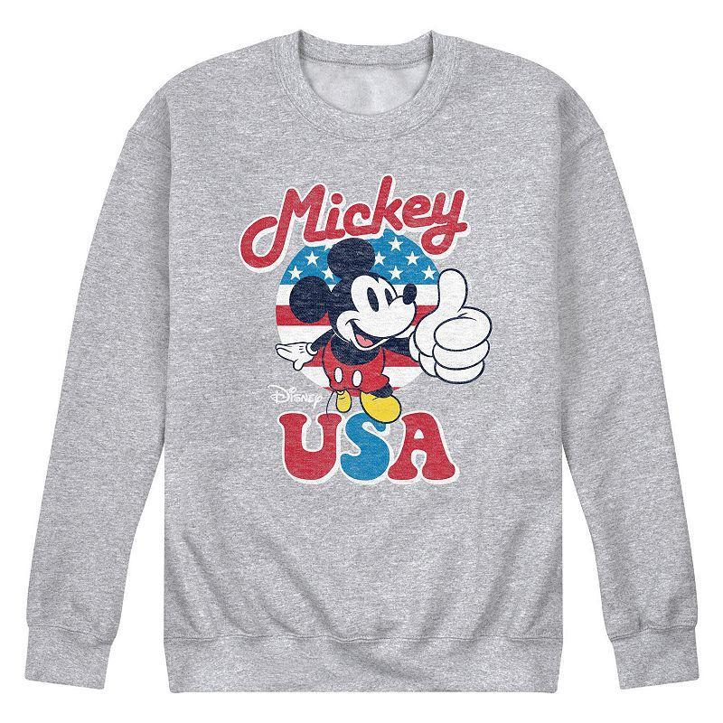 Disneys Mickey Mouse Mens USA Fleece Sweatshirt Med Grey Product Image