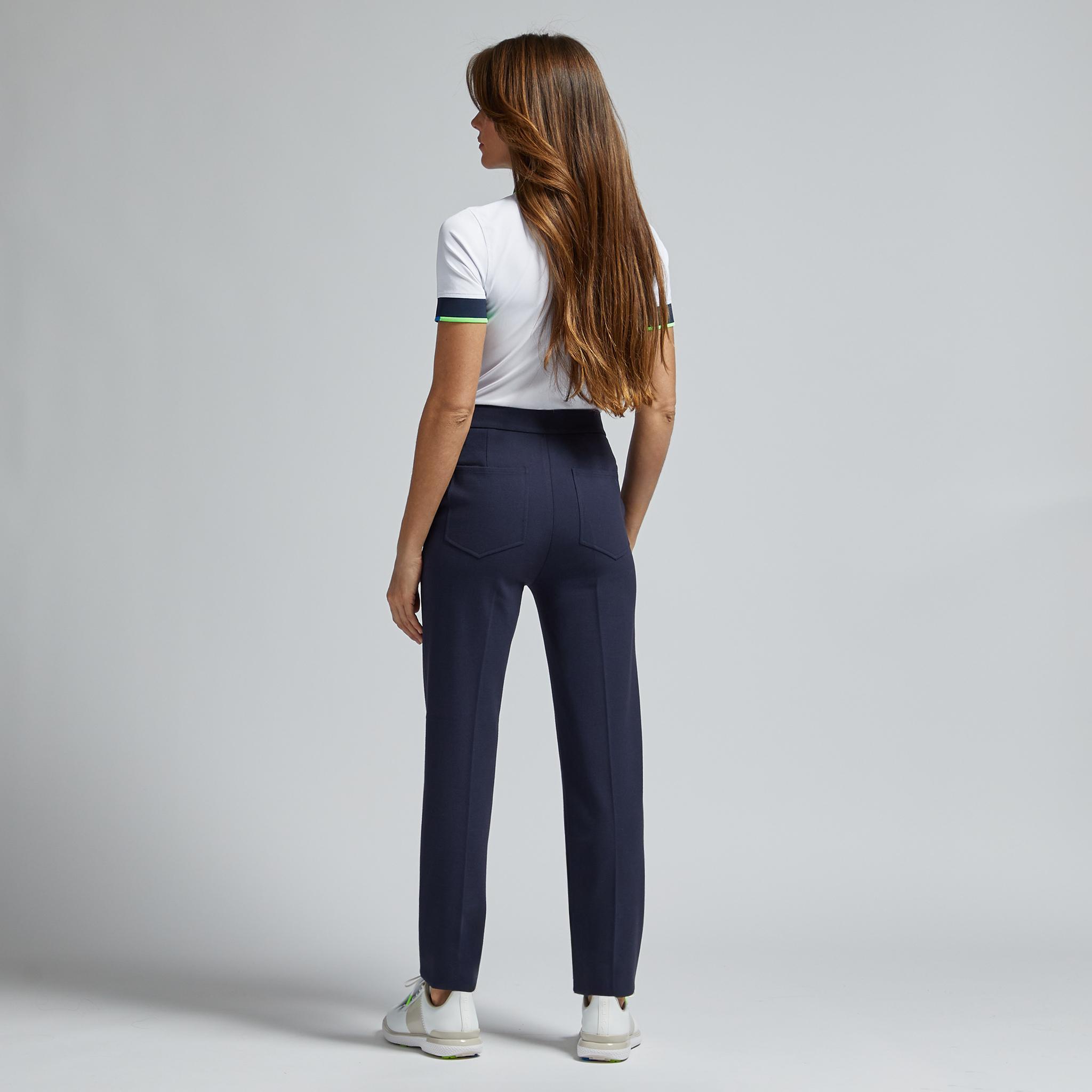 DOUBLE KNIT CIGARETTE LEG HIGH RISE STRETCH TROUSER Product Image