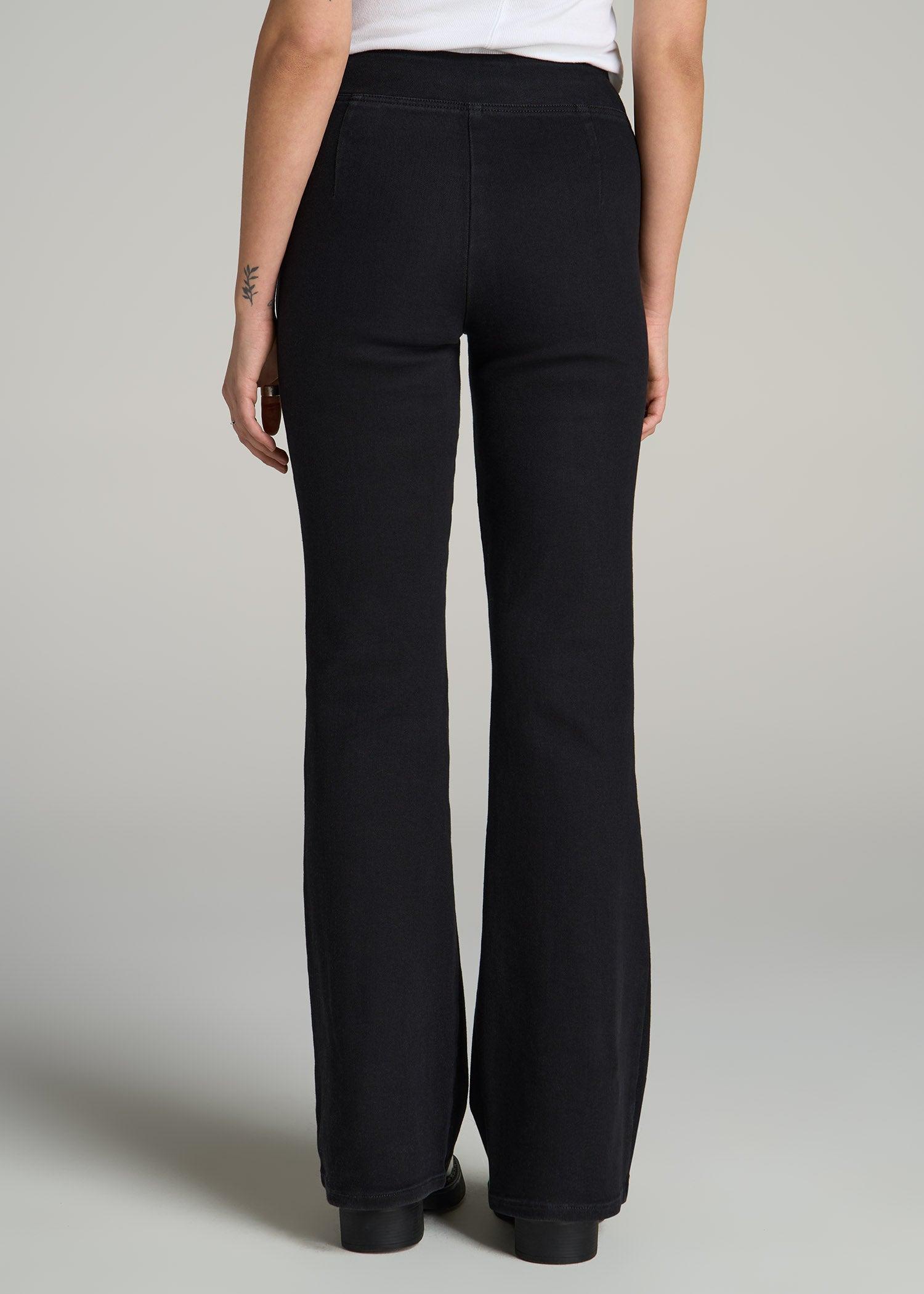 Chloe Pull-on Flare Jeans for Tall Women in Washed Black Product Image