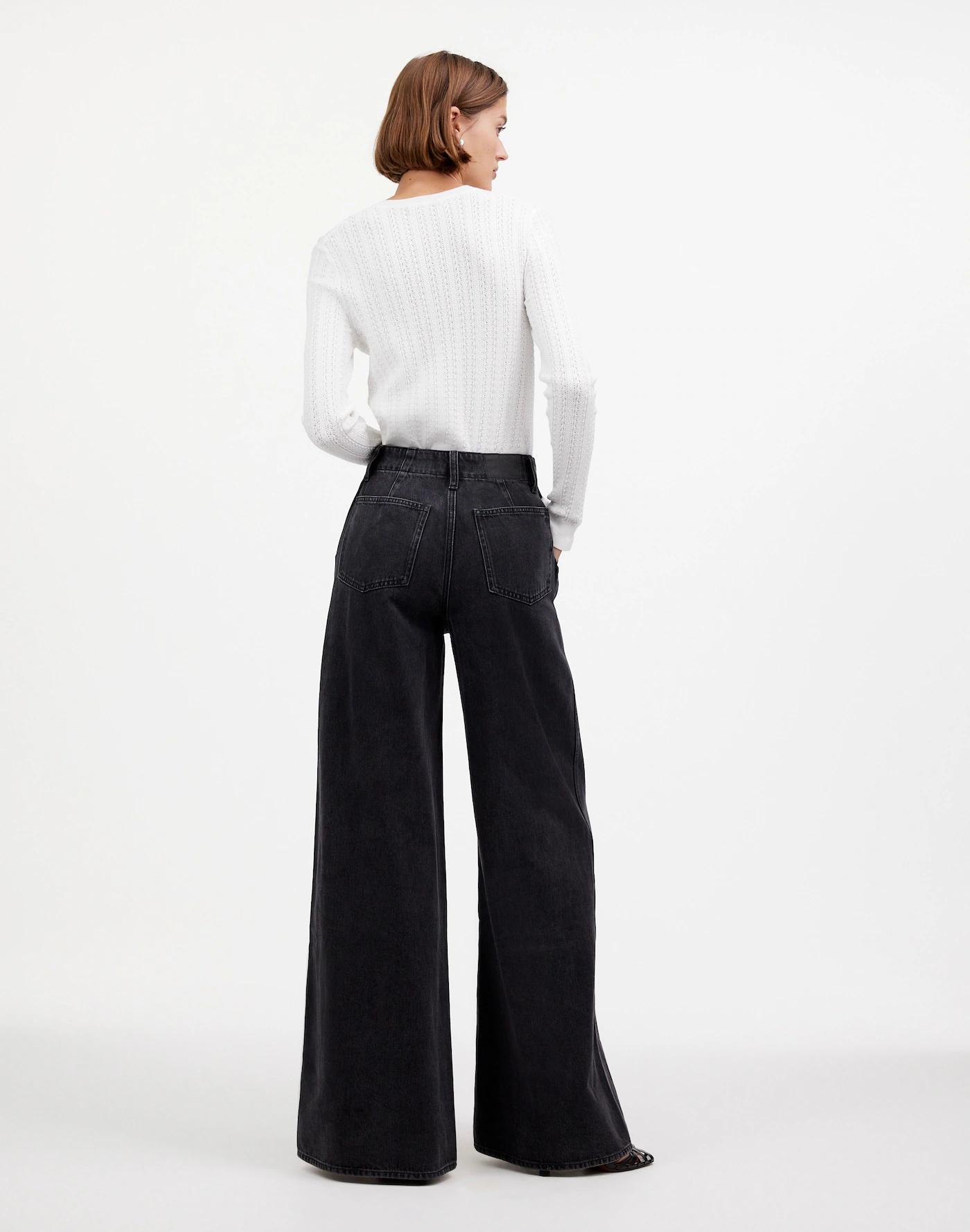 Wide Sweep Denim Trousers Product Image