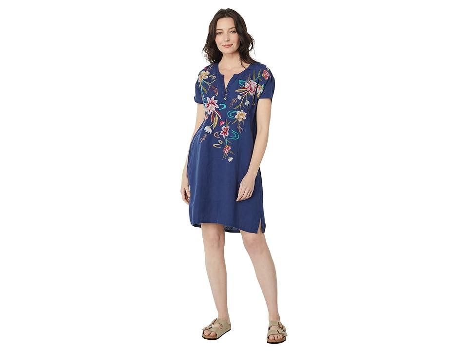 Johnny Was Maisie Easy Button Tunic Dress (Navy) Women's Clothing Product Image