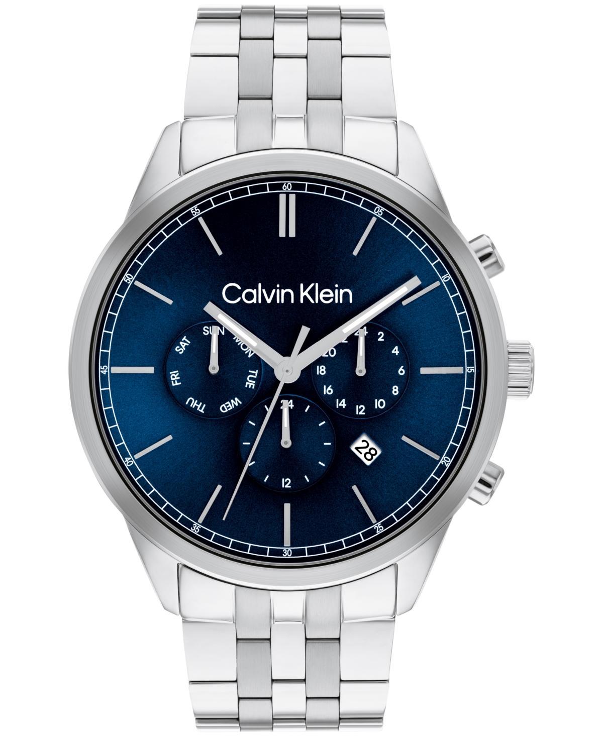 Calvin Klein Mens Stainless Steel Bracelet Chronograph Watch - Blue Product Image