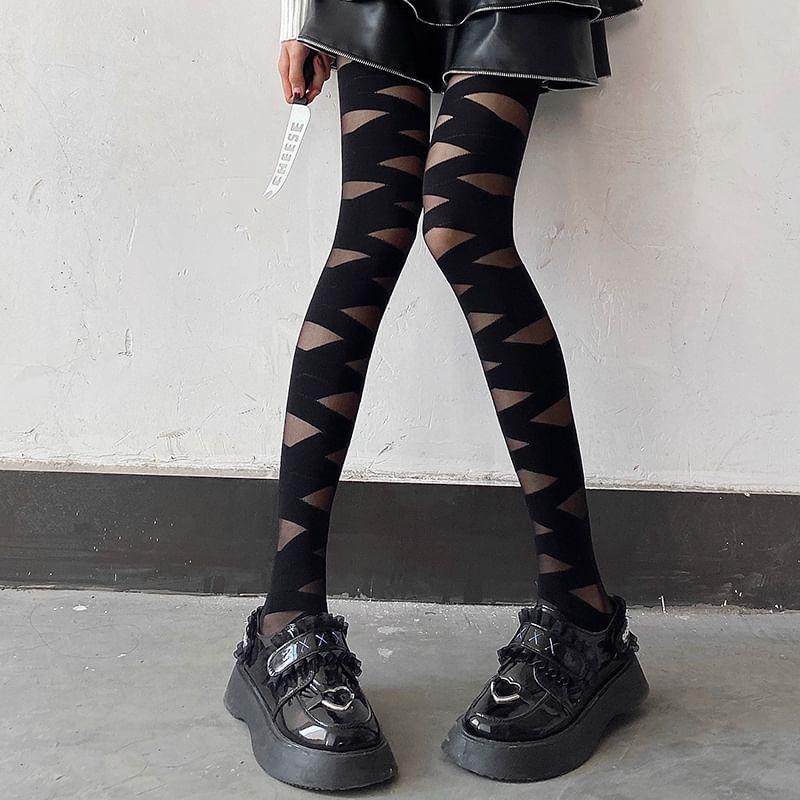 Patterned Sheer Tights Product Image