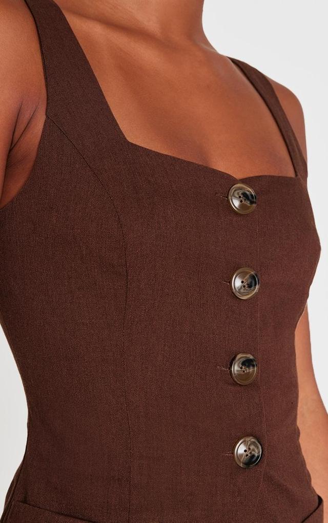 Chocolate Longline Square Neck Vest Product Image