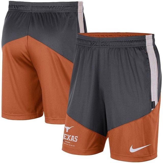 Mens Nike Gray/Texas Orange Texas Longhorns Team Performance Knit Shorts Product Image