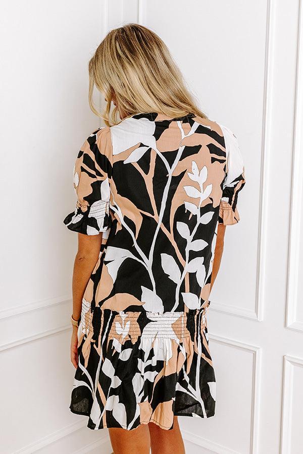 Charleston Trip Floral Mini Dress in Black Product Image