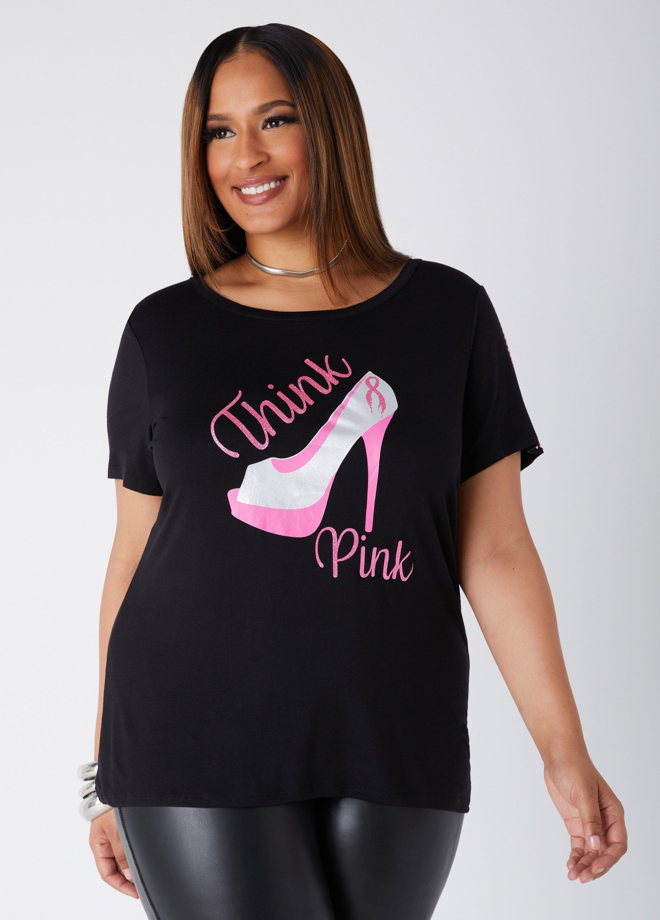 Think Pink Embellished Graphic Tee Product Image