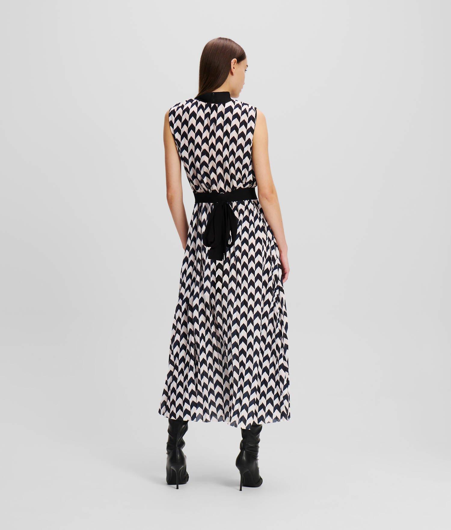 CHEVRON PLEATED DRESS Product Image