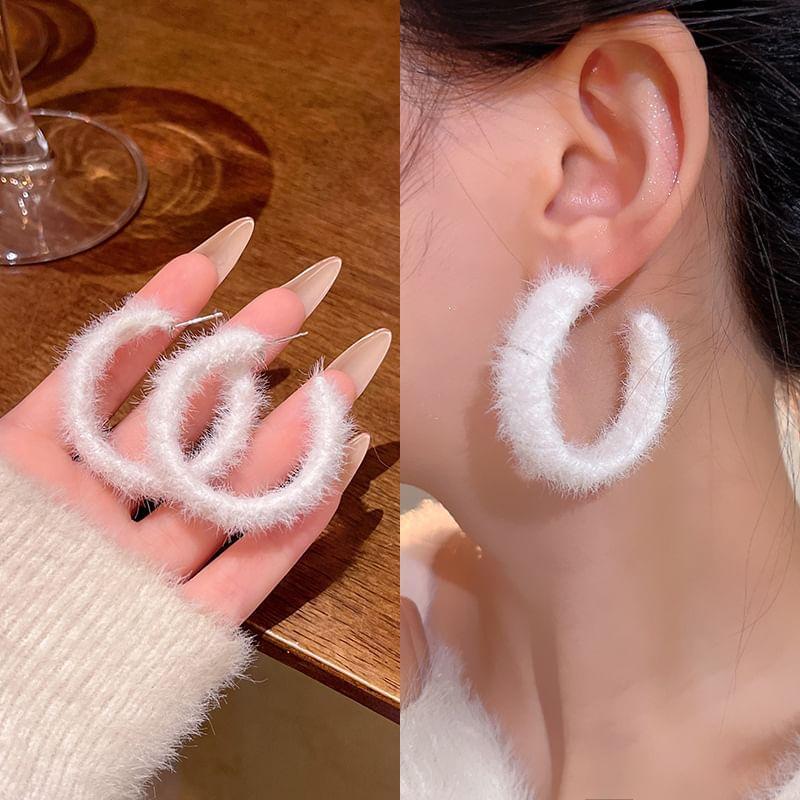 Fluffy Open Hoop Earring Product Image