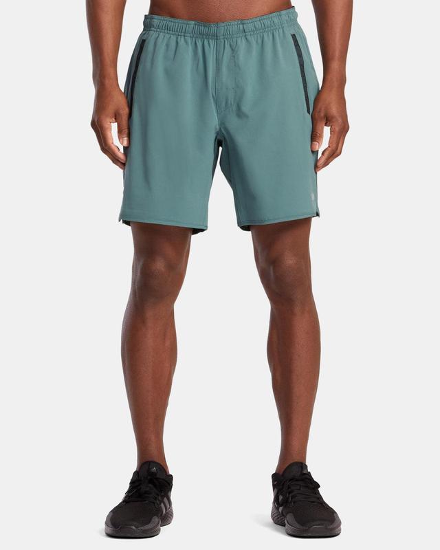 Yogger Stretch Elastic Waist Shorts 17" - Pine Grey Product Image