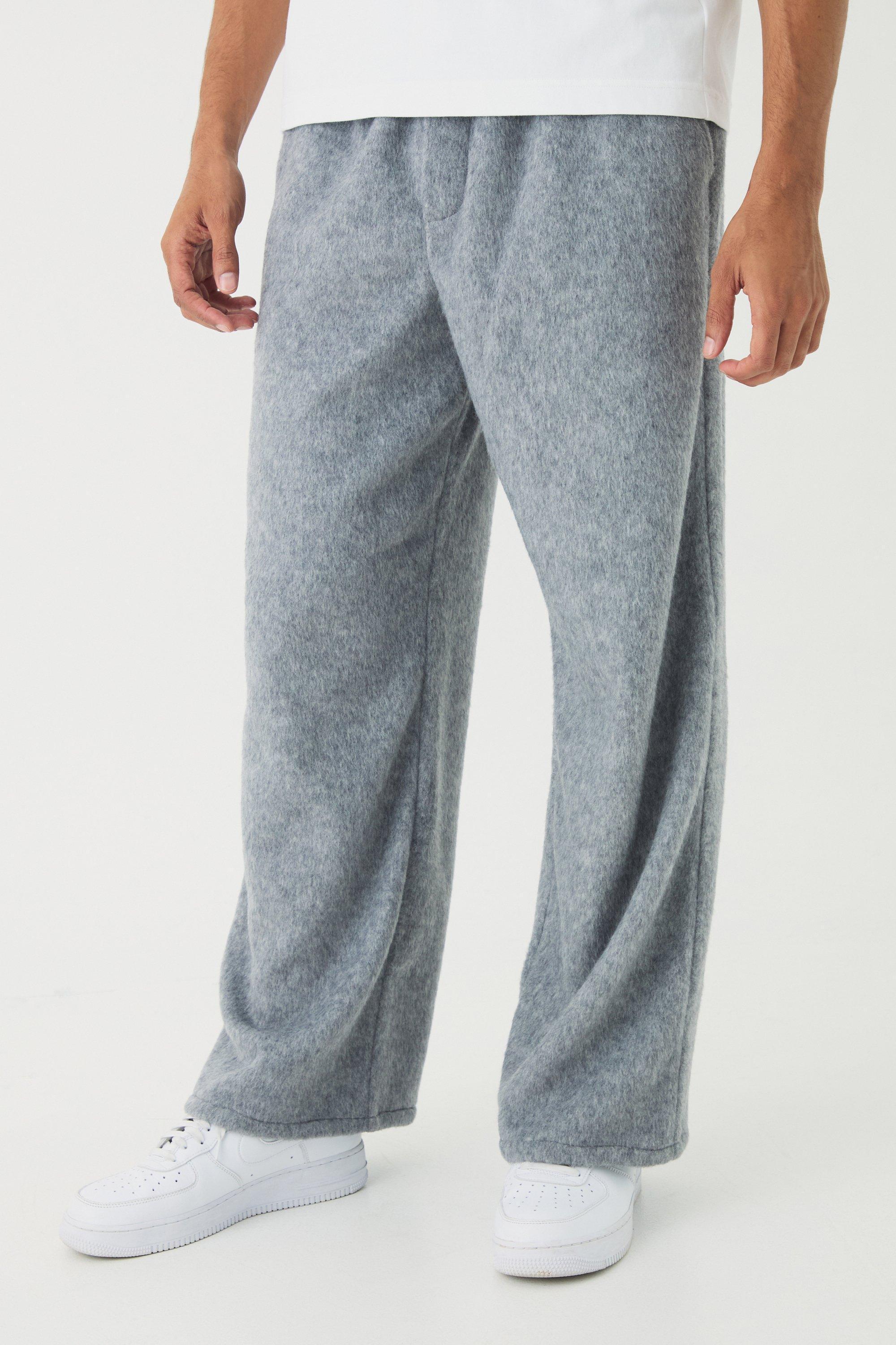 Elasticated Wide Leg Brushed Melton Pants | boohooMAN USA product image